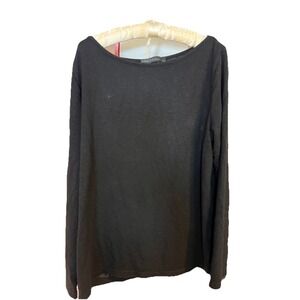 Zanzea XXL Black Long Sleeve Rayon Blend Scoop Neck Minimalist Sweater EUC